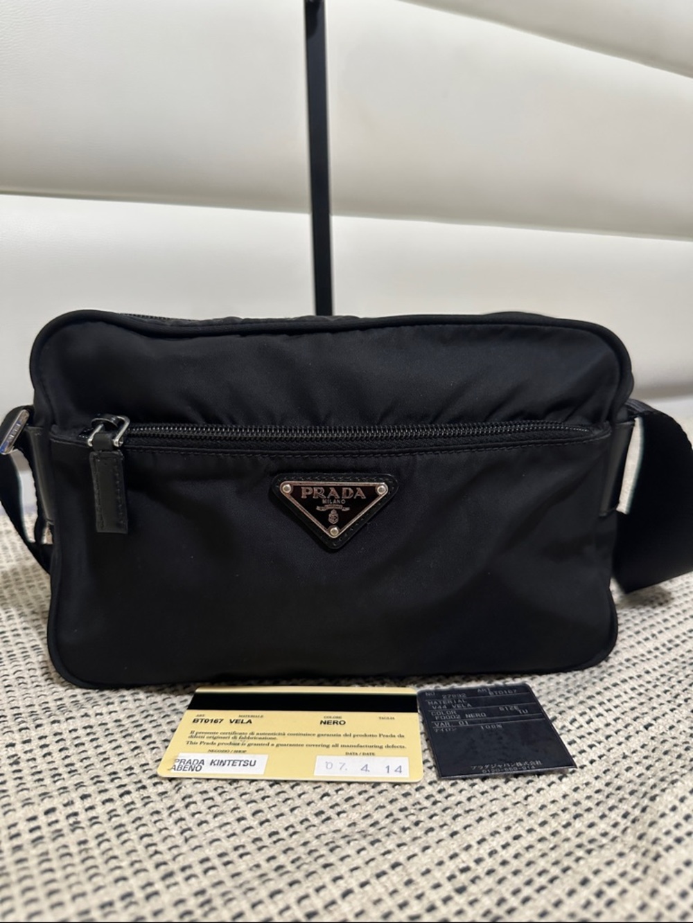 Prada Black Nylon Messenger Bag with Logo Plaque - Picture 3 of 16